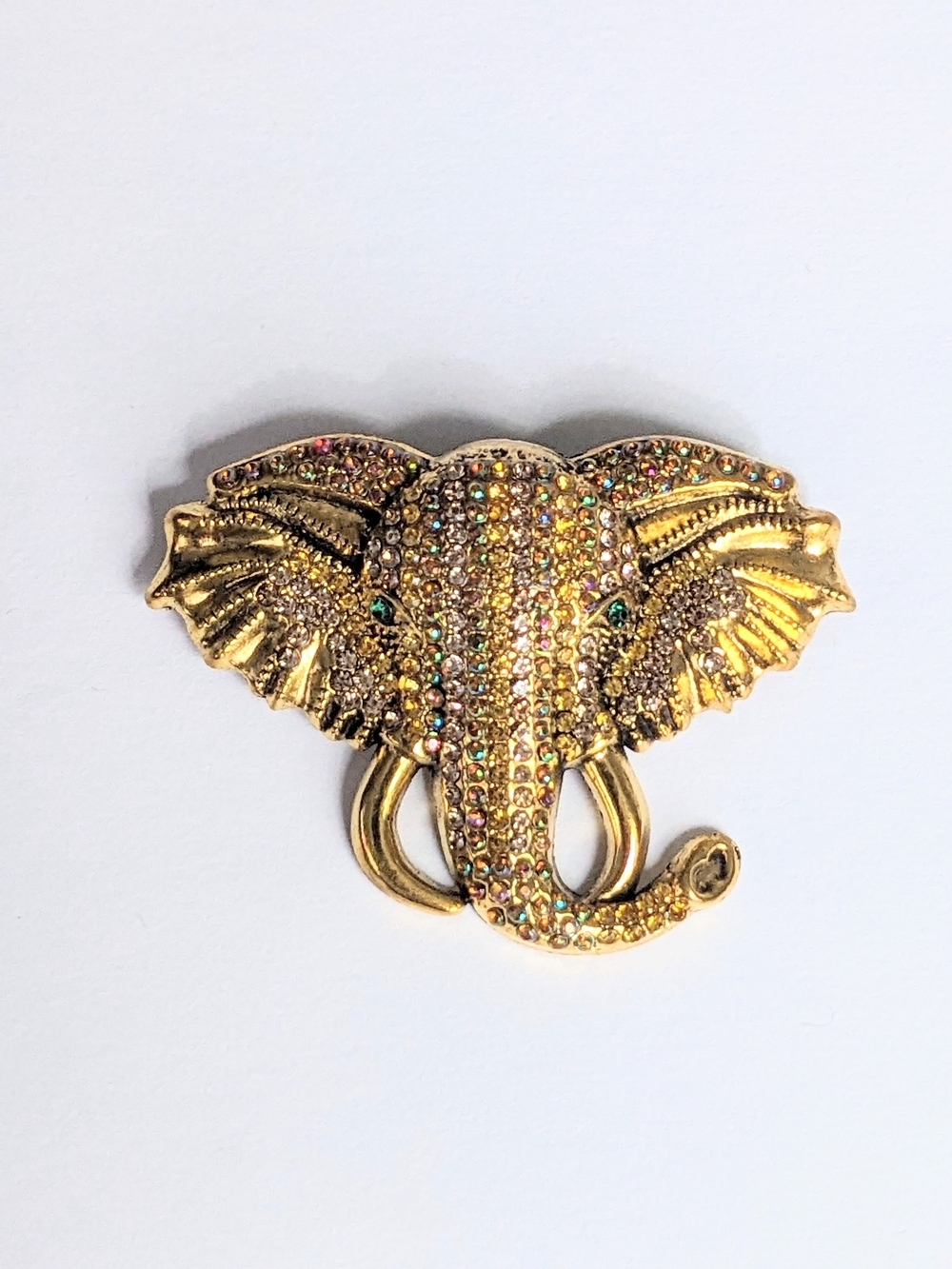 Rhinestone Elephant Brooch